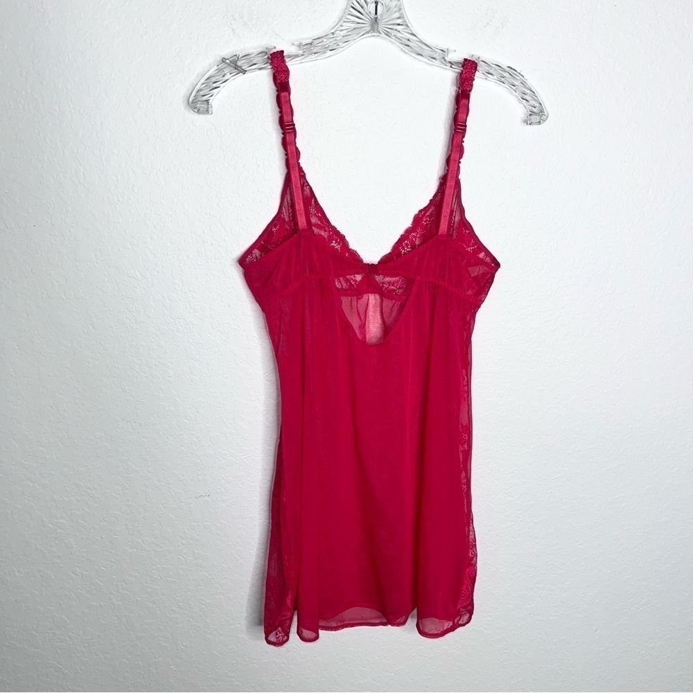 Victoria secret slip large sheer pj lingerie red dress nightie chemise  b4 - Picture 2 of 6